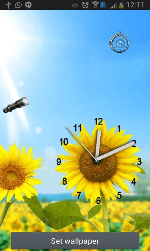 Sunflower Flashlight Clock and Alarm screenshot 3