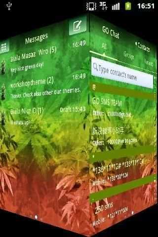 GO SMS Pro Theme Weed Ganja screenshot 1