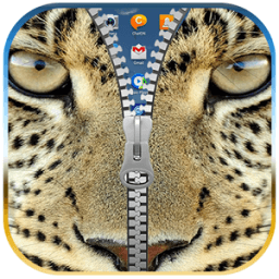 leopard zipper screen lock أيقونة