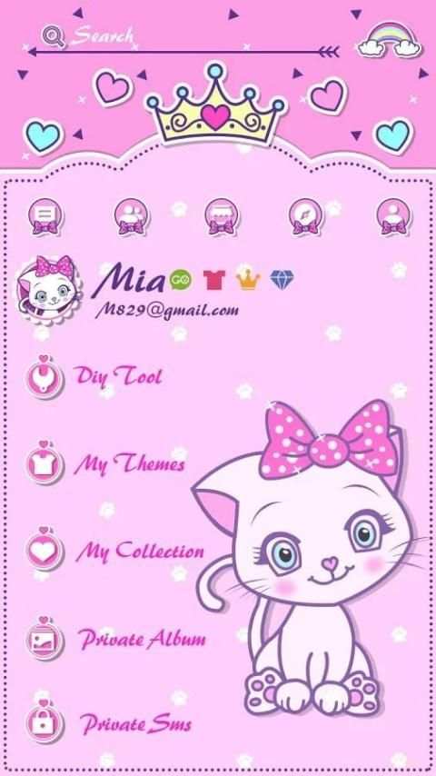GO SMS PRO KITTY THEME скриншот 1