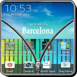 पारदर्शी जिपर स्क्रीन लॉक आइकन