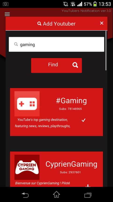 YouTubers Notification screenshot 4