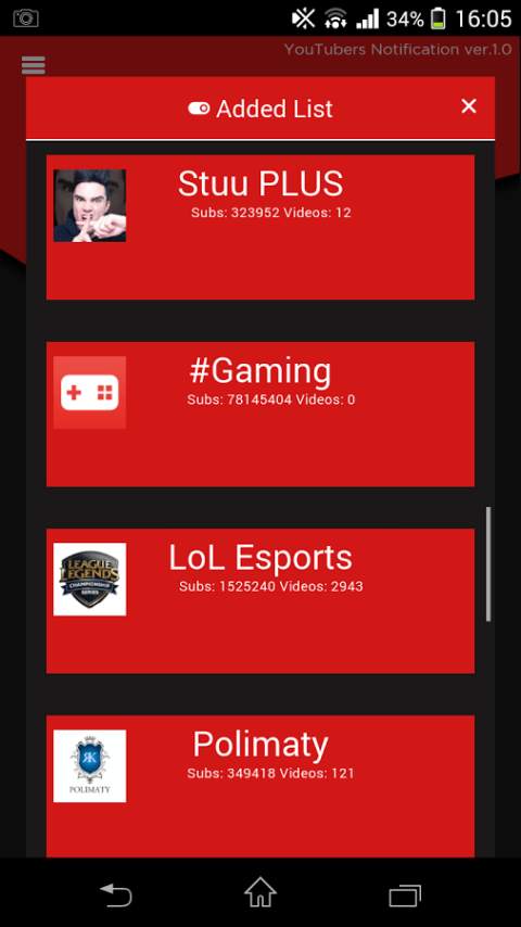 YouTubers Notification screenshot 3