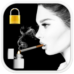 Girl Smoking Cigarette Lock icon