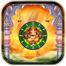 Ganesh Live Clock Wall Paper أيقونة