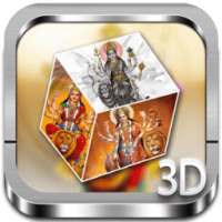 Durga Maa 3D cube Live WP