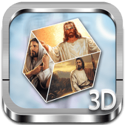 Jesus 3D cube live wallpaper أيقونة