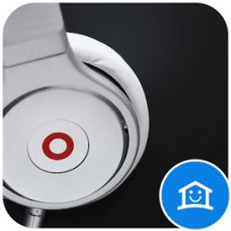 Dynamic white headphones topic icon
