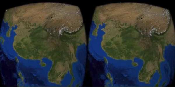 Earth in Google Cardboard screenshot 2