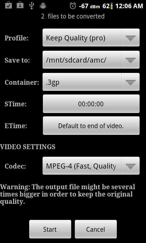 Video Converter Android स्क्रीनशॉट 5