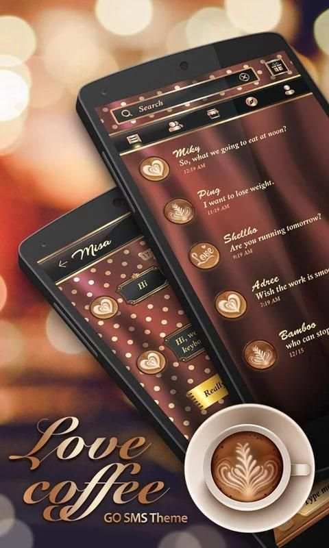 (FREE)GO SMS LOVE COFFEE THEME screenshot 5