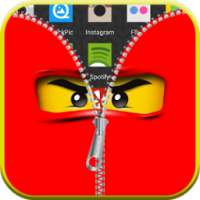 Red Ninja Zipper Lock Screen on 9Apps