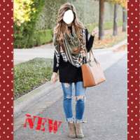 Girls Jeans Scarf Selfie on 9Apps