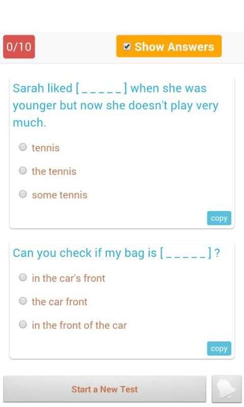 1800 Grammar Tests (Free) screenshot 5