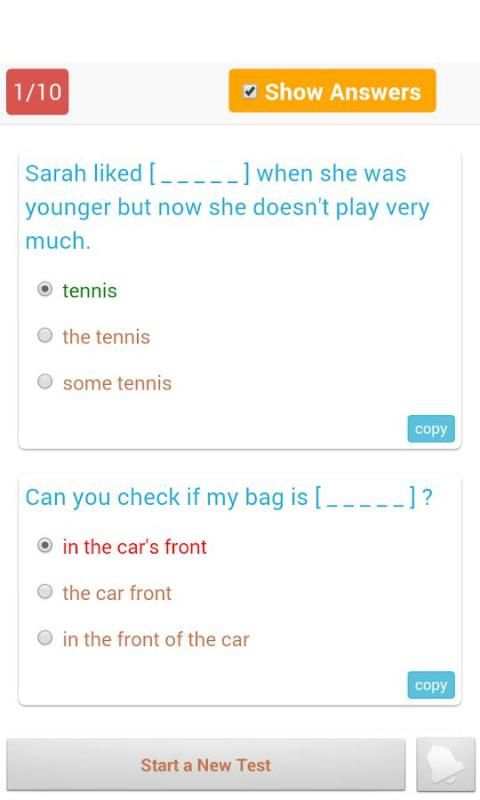 1800 Grammar Tests (Free) screenshot 6