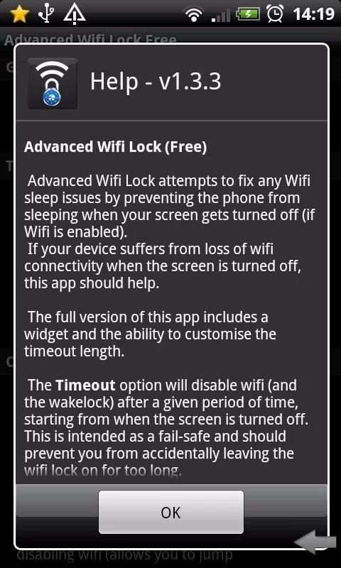 Advanced Wifi Lock (Free) स्क्रीनशॉट 1