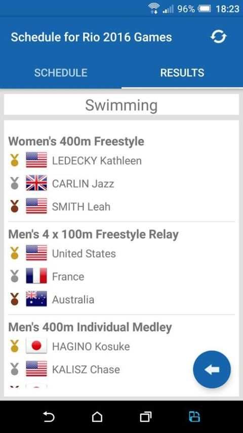 Schedule for Rio 2016 Games स्क्रीनशॉट 9