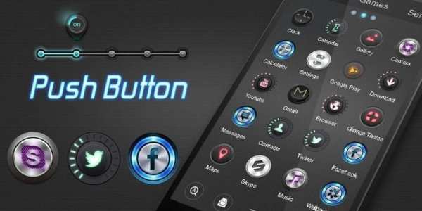Push Button GO Launcher Theme स्क्रीनशॉट 6
