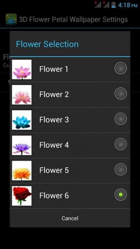 3D Flower Petal Wallpaper स्क्रीनशॉट 1