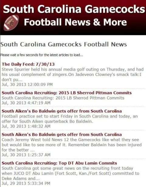 South Carolina Football News screenshot 1