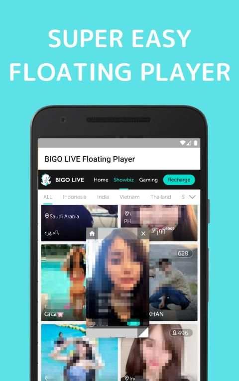 Floating Player for BIGO LIVE (Multi-Tasking) स्क्रीनशॉट 1