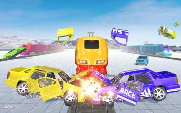 Train Crash Car Derby Demolition Racing Arena 2020 स्क्रीनशॉट 1