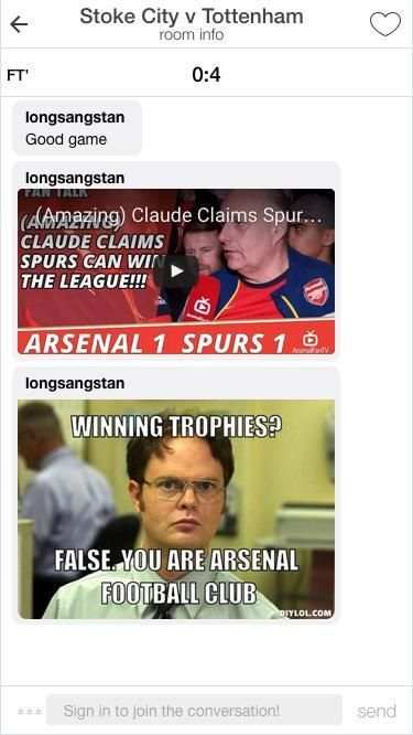 Fanschat - live scores & chat screenshot 1