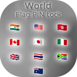 World Flags Lock Screen (pin) أيقونة