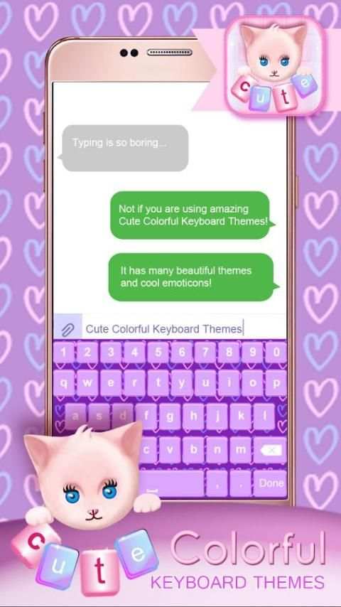 Cute Colorful Keyboard Themes screenshot 1