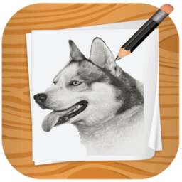 Dog drawing step by step иконка