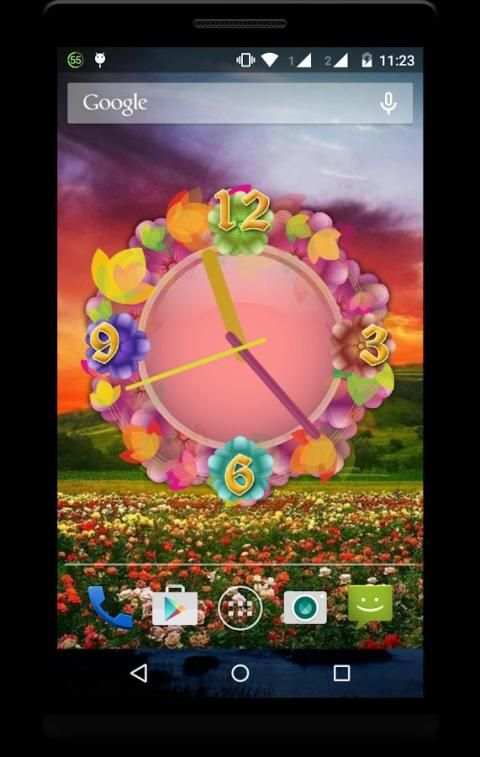 Flower Clock Live Wallpaper स्क्रीनशॉट 5