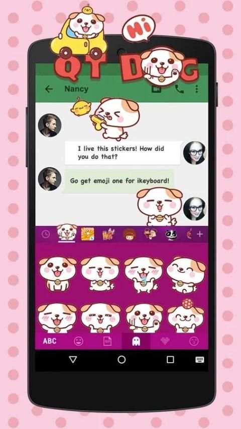 iKeyboard QT Dog Sticker Gif स्क्रीनशॉट 1