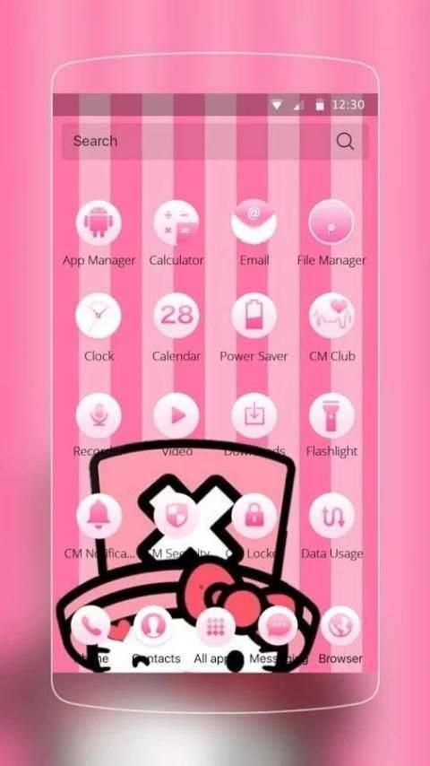 Merah muda Hat Tema screenshot 4