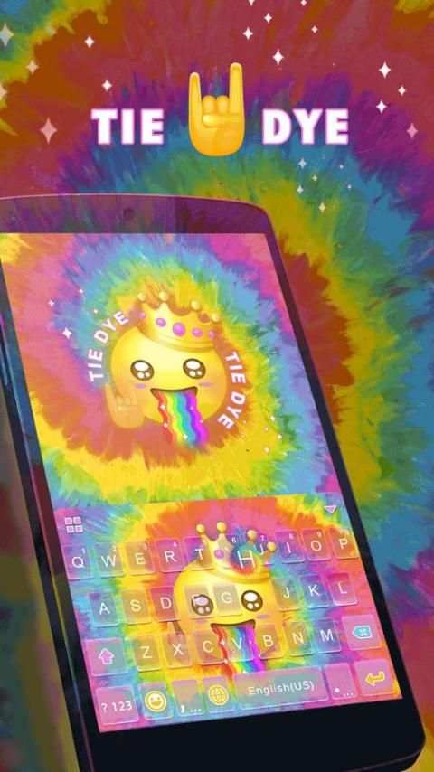 Tie Dye Emoji Keyboard Theme screenshot 6