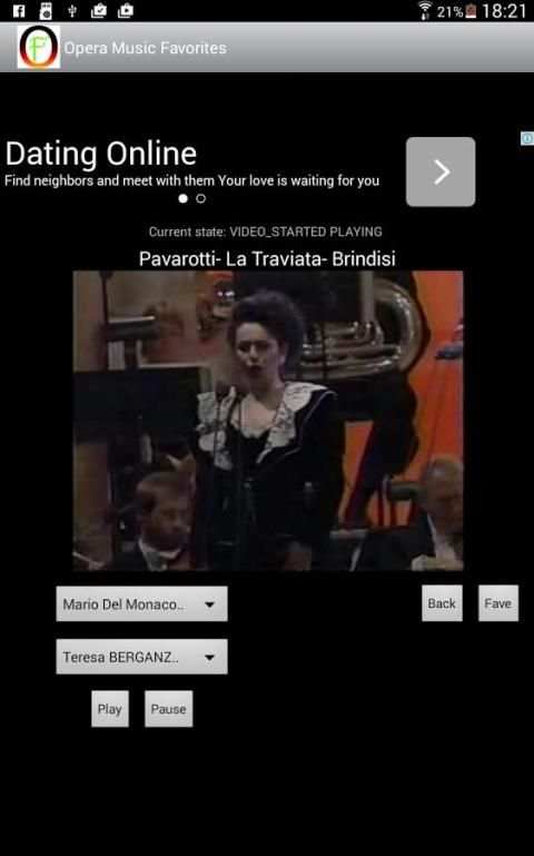Opera Music Favorites screenshot 2