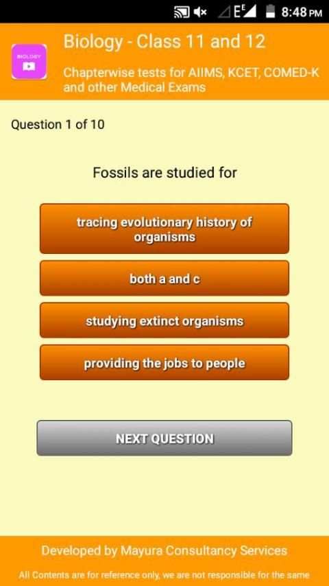 Biology Quiz 4 تصوير الشاشة