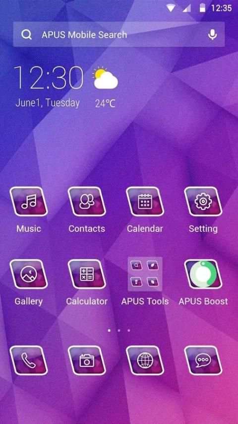 Colorful glass theme for APUS 3 تصوير الشاشة