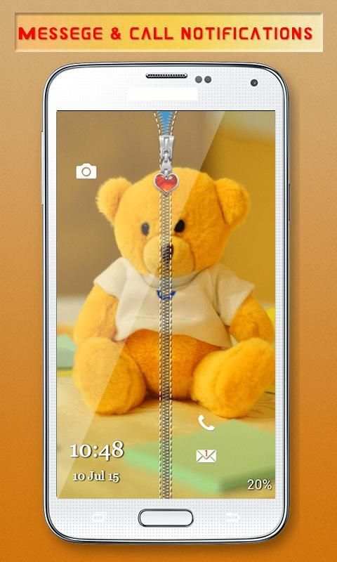 Teddy bear Zipper Lock screenshot 5