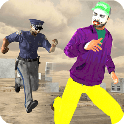 Crazy Clown Rooftop Police Run icon