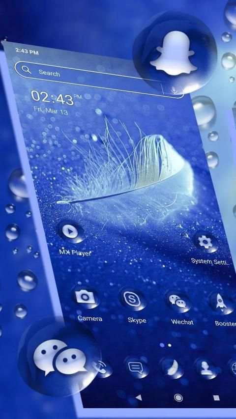 Feather Blue Launcher Theme स्क्रीनशॉट 3