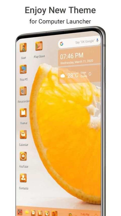 Orange Theme for computer Launcher screenshot 3
