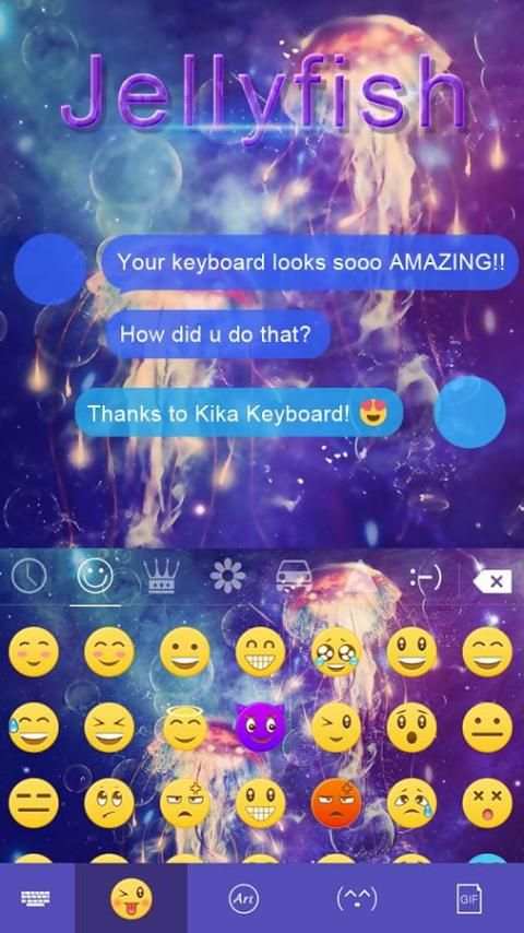 Jellyfish Emoji Keyboard Theme 2 تصوير الشاشة