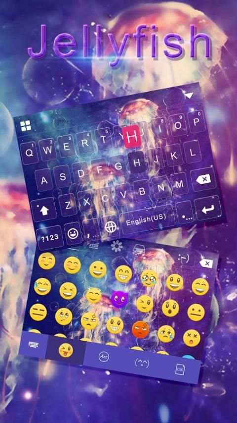 Jellyfish Emoji Keyboard Theme 1 تصوير الشاشة