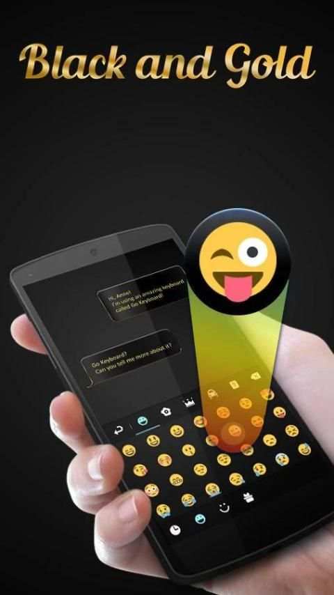 Black N Gold GO Keyboard Theme screenshot 1