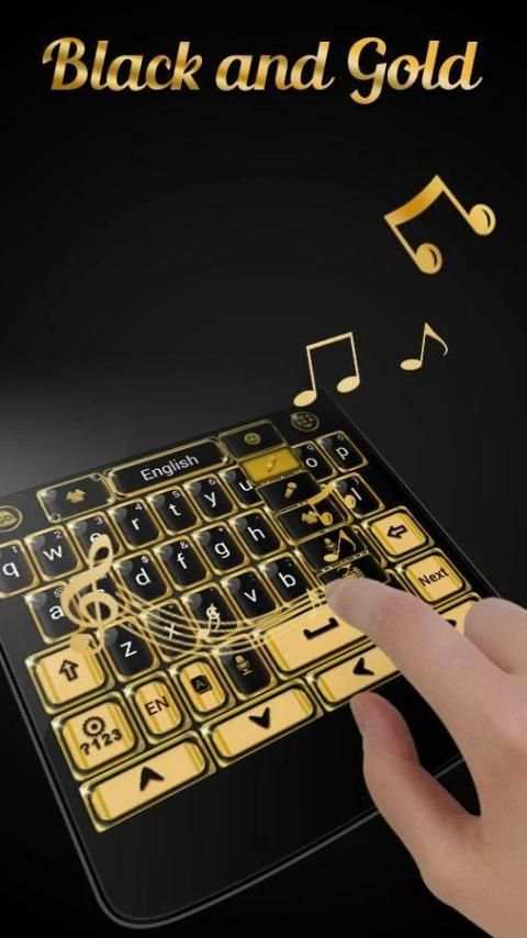 Black N Gold GO Keyboard Theme screenshot 2