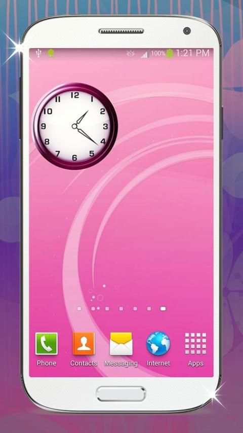 Cute Pink Analog Clock screenshot 3