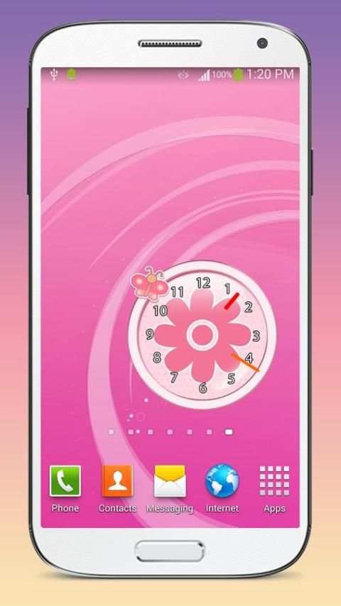 Cute Pink Analog Clock screenshot 6