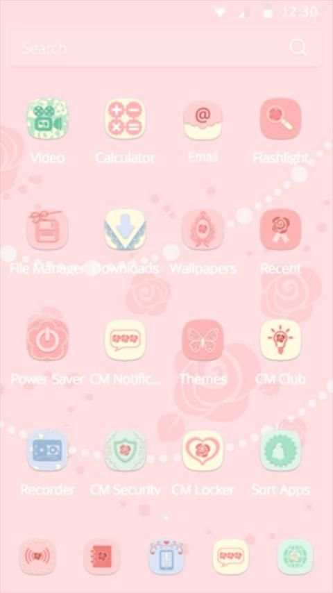 Pink Style Theme-CM Launcher 3 تصوير الشاشة
