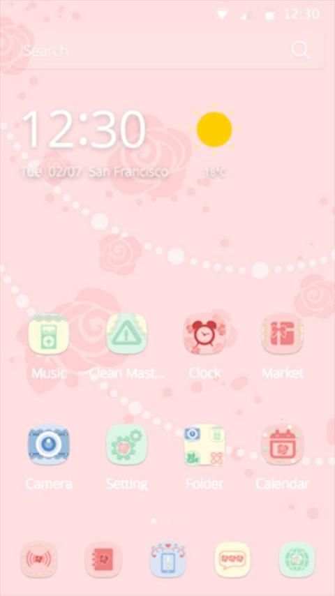 Pink Style Theme-CM Launcher 4 تصوير الشاشة