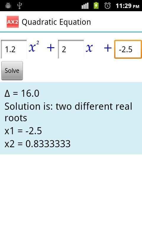 Quadratic Equation AX2 screenshot 11